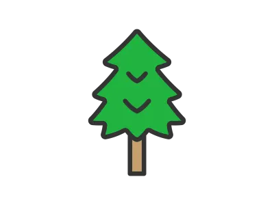 スギの木のアイコンのイラスト