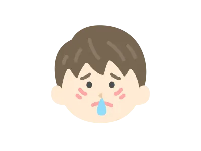 花粉症がひどい男性のアイコンのイラスト