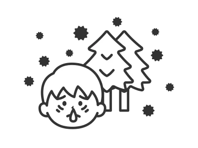 花粉症がひどい男性のアイコンのイラスト