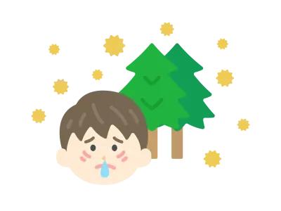 花粉症がひどい男性のアイコンのイラスト