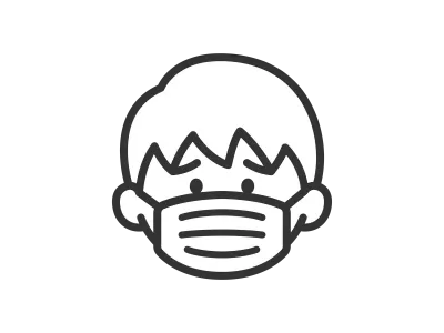 花粉症の症状のマスクをした男性のアイコンのイラスト