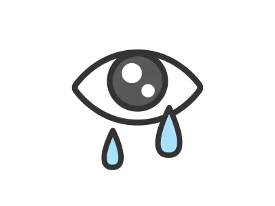 涙を流す目のアイコンのイラスト