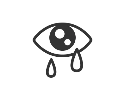 涙を流す目のアイコンのイラスト