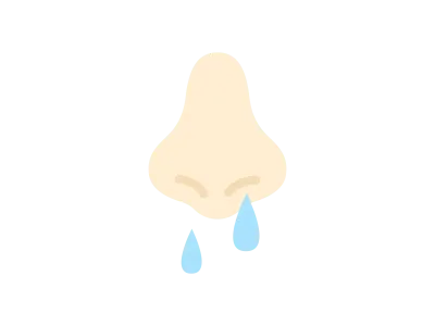 鼻水が出ている鼻のアイコンのイラスト