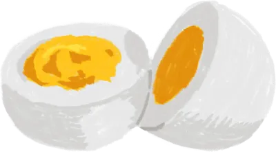 色鉛筆で描いたゆで卵