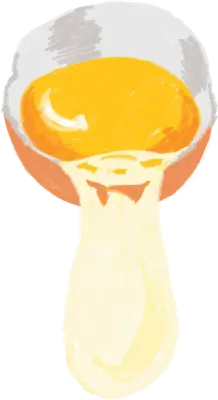 色鉛筆で描いた生卵