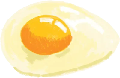 色鉛筆で描いた生卵のイラスト