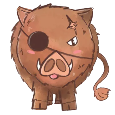 One IEyed Wild Boar