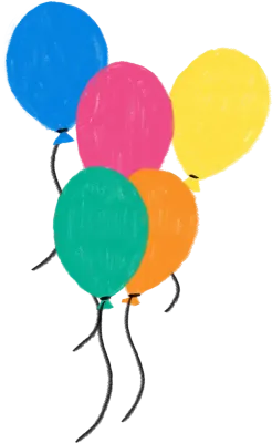 色鉛筆で描いた風船のイラスト