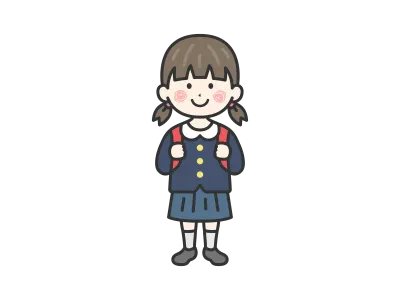 ランドセルを背負った小学生の女の子のイラスト