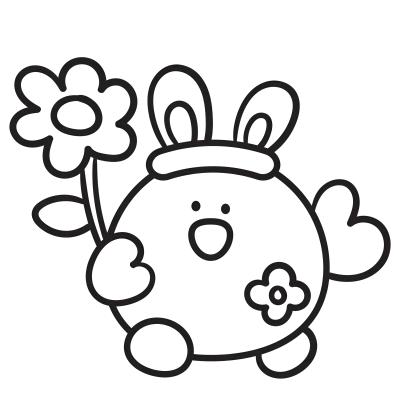 chick Easter outline kawaii coloring page