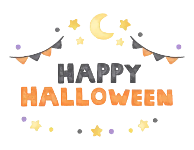 色鉛筆で手描き風ハッピーハロウィンのテキスト