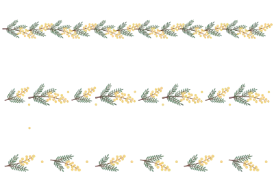 ナチュラル素朴にかわいい水彩手描き風ミモザのイラスト