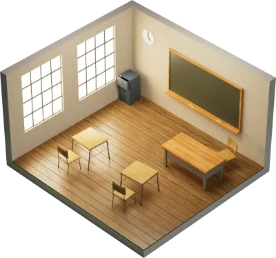 아이소메트릭 학교 교실 Isometric School Class Room