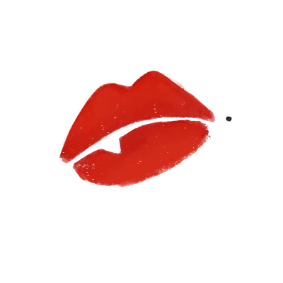 Kiss Mark, Emoticon Illustration, Red Female Lips Drawing