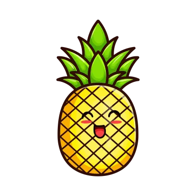 Cute Vector Illustration of a Pineapple Element