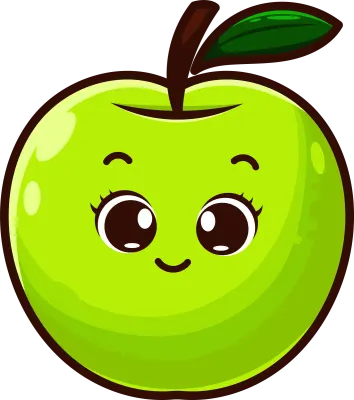 cute green apple element