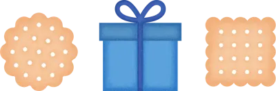 그레인 질감이 있는 선물 상자와 쿠키