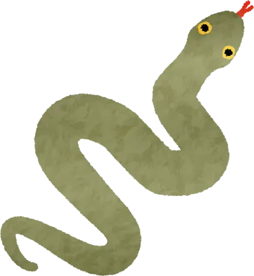 Japanese material for the year of the snake 2025, hand-drawn rustic snake