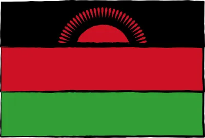 Analog hand-drawn world flag, Malawi, Vector Illustration