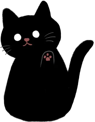 인사하는 검은고양이