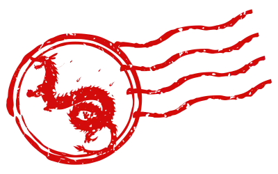 Stamp material, postal stamps and postmarks for Year of the Dragon 2024 New Year's cards.