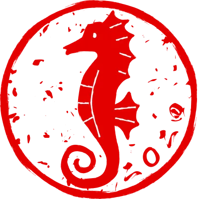 New Year's stamp for the Year of the Dragon 2024, seahorses.