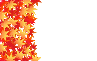 Autumn leaves background material, autumn leaves on the left, white background