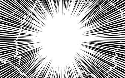 Cartoon-style background material effect of concentrated lines and lightning