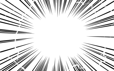 Cartoon-style background material effect of concentrated lines and lightning