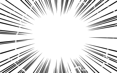 Cartoon-style background material effect of concentrated lines and lightning