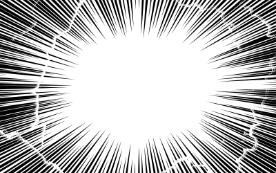 Cartoon-style background material effect of concentrated lines and lightning