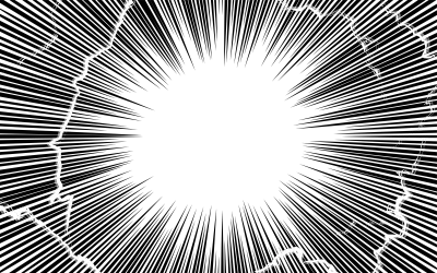 Cartoon-style background material effect of concentrated lines and lightning