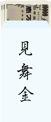 Image of sympathy money, 30,000 yen in an envelope