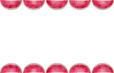 Watermelon frame, transparent watercolor style