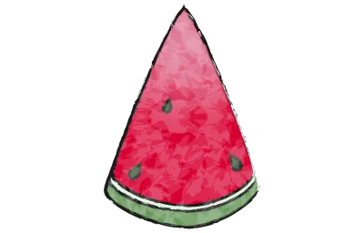 Watermelon small cut size, transparent watercolor style