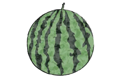 Watermelon whole, transparent watercolor style