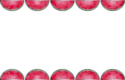 Watermelon frame, transparent watercolor style