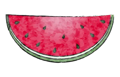 Watermelon large cut size, transparent watercolor style