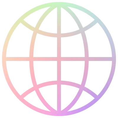 Globe vector icon with rainbow color line