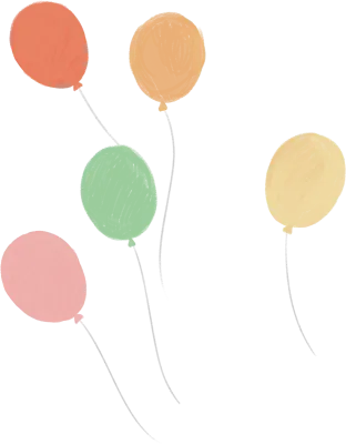 색연필로 그린 풍선 일러스트