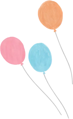 색연필로 그린 풍선 일러스트