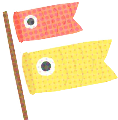 하프톤 질감의 골든위크 장식