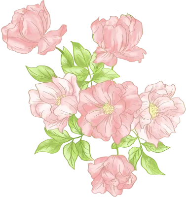 여성스러운 꽃 일러스트