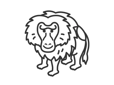 マントヒヒのイラスト