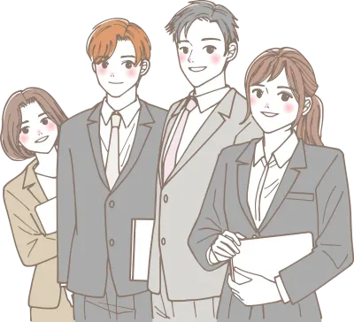 仲の良いビジネスマンのチームのイラスト