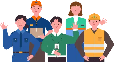 근로자의 날, 다양한 직업 캐릭터 일러스트