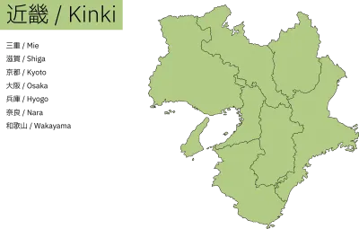 Map of Kinki region (line drawing)