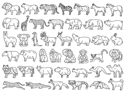 いろいろな動物のイラストセット