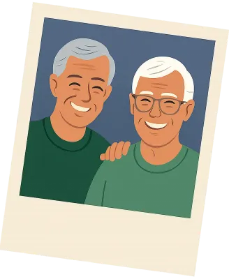 高齢者の家族写真の要素